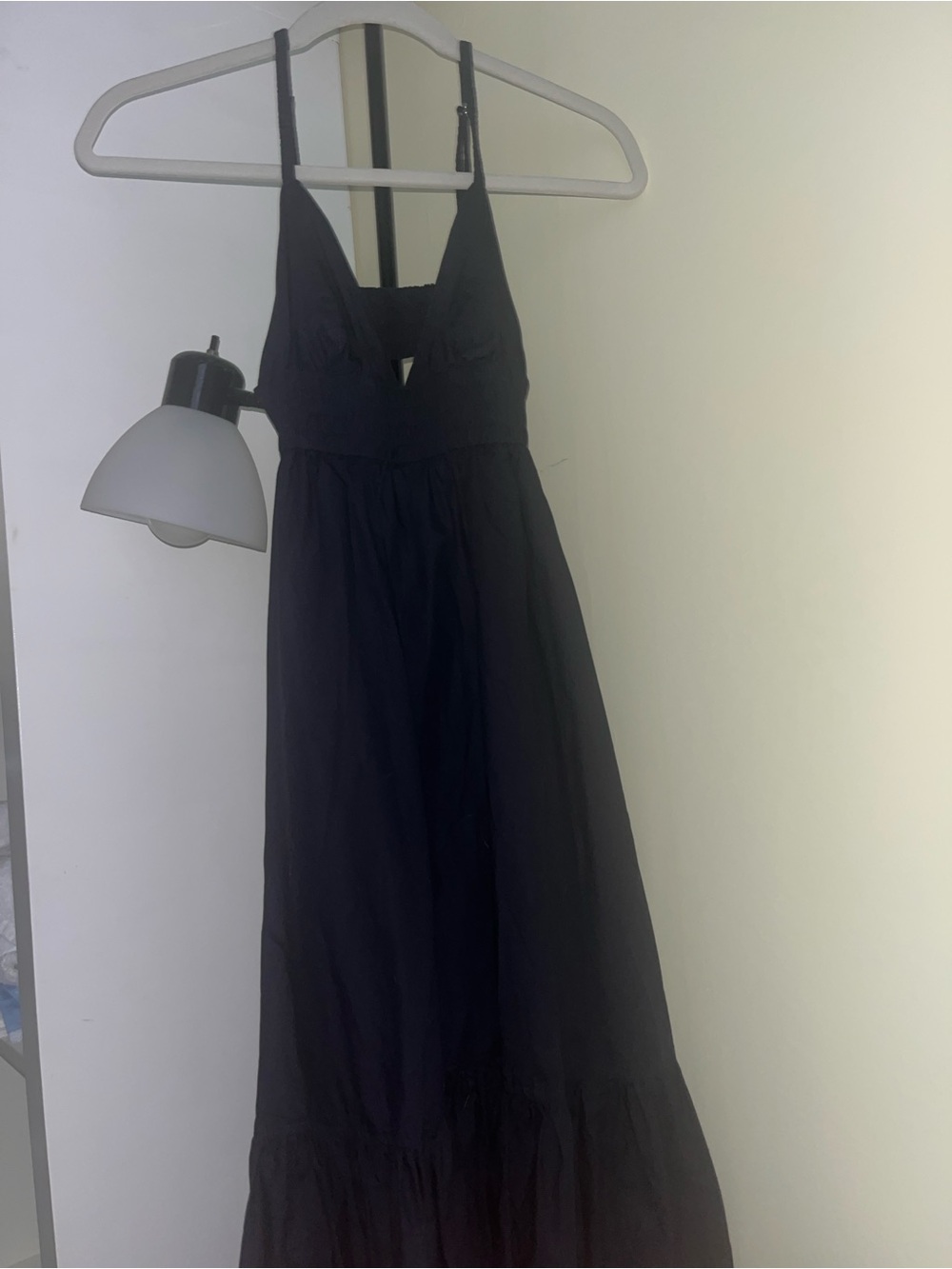 A.L.C. Rhodes Navy Blue  V‑Neck Spaghetti Strap Maxi Dress